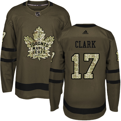 Adidas Maple Leafs #17 Wendel Clark Green Salute to Service Stitched NHL Jersey